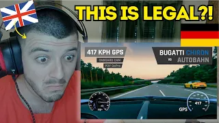 British Reacts to Bugatti Chiron on Autobahn - 417 KPH (GPS) On-Board CAM | POV GoPro