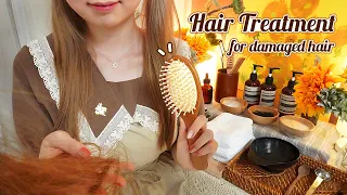 ASMR Special Hair Treatment for Damaged Hair🌻 homemade hair pack