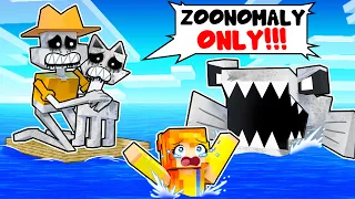 One Human on a ZOONOMALY RAFT in Minecraft!