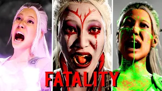 Mortal Kombat 1 All Fatalities on Sindel with Random Skins