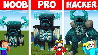 Minecraft NOOB vs PRO vs HACKER: SICHERSTES WARDEN HAUS BAU CHALLENGE ⛏