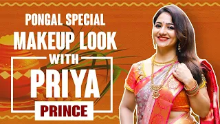 Simple Saree Makeup Tutorial | Ft. Actress Priya Prince | Pongal Look | Say Swag