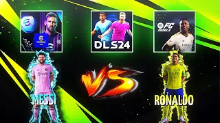 CRISTIANO RONALDO vs LIONEL MESSI Penalty Kicks | FC MOBILE vs E FOOTBALL vs DLS 24