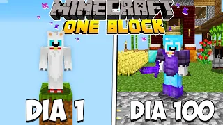 SOBREVIVÍ 100 DÍAS en un UN SOLO BLOQUE en MINECRAFT 😱