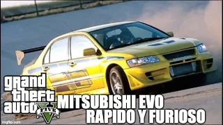 mitsubishi evo de Brian O'Conner Auto de Rapido y furioso GTA V online