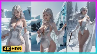 [4k AI girl] AI LOOKBOOK goddess of snow 눈의여신 goddess of snow 雪の女神