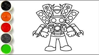 Drawing, Painting and Coloring Skibidi Toilet Titan Speakerman for Children | How to Draw #014