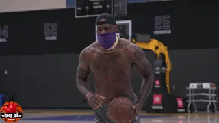 LeBron James 2020 Working Out With A Mask At Lakers Practice. HoopJab NBA