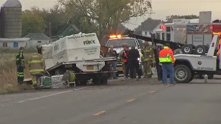 Lawn care truck crashes, spills pesticides in town of Cambria