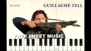 WILLIAM TELL / GUILLAUME TELL OVERTURE, Rossini,  Piano Tutorial with free Sheet Music (pdf)