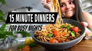 15 minute dinners for busy nights: fast + healthy