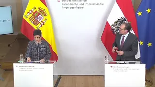 Pressekonferenz Außenminister Schallenberg mit seiner spanischen Amtskollegin am 12. März 2021