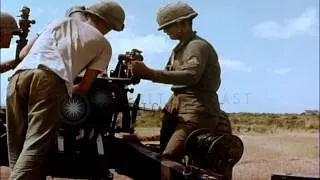 Soldiers of the U.S. 2nd Battalion, 117th Artillery fire the M101 (105mm Howitzer...HD Stock Footage
