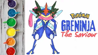 How to draw Pokemon | Greninja the Saviour | Easy Drawing #art #pokemon #drawing #cartoon #greninja