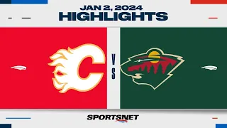 NHL Highlights | Flames vs. Wild - January 2, 2024