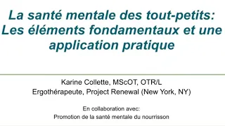 W29-F Webinar : La santé mentale des tout-petits : éléments fondamentaux et application pratique