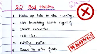20 Bad Manners in english | Bad habits essay writing 2023