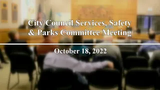 City Council Services, Safety and Parks Committee Meeting - October 18, 2022