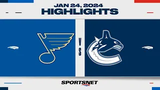 NHL Highlights | Blues vs. Canucks - January 24, 2024