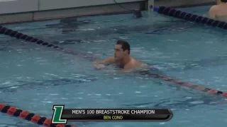 Loyola Swimming & Diving's Ben Cono Wins His Second-Straight Patriot League 100 Breaststroke Title