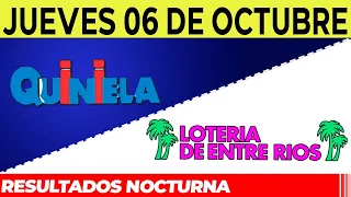 Resultados Quinielas Nocturnas de Córdoba y Entre Ríos, Jueves 6 de Octubre