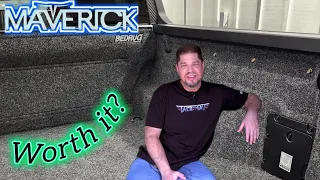 Ford Maverick FX4 truck bed liner install.  Why the Bedrug carpet mat option rocks!