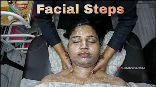 Facial Steps | Facial at parlour | Facial steps Tutorial | Proper hand movements Techniques massage