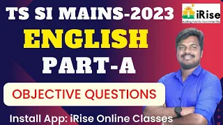 TS Si Mains 2023 English Part-A Questions Explanations By SANDEEP SIR..