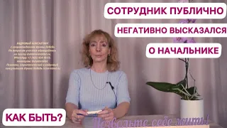 Сотрудник публично обозвал начальника. Что делать? - психолог Ирина Лебедь