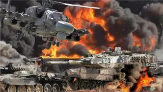 Russian Ka 52 Destroys 7 British Challenger Tanks That Break Through the Border