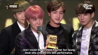 [ENG SUB] BTS 방탄소년단 MAMA 2016 Best Dance Performance Male Group