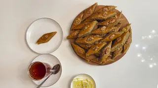 Very tasty traditional Azerbaijani baklava with diet flour and yogurt