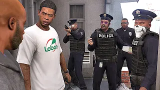 GTA 5 - POLICE👮Franklin and Trevor vs Ballas Drug Gang!(Grove Street Shootout Rampage Cops vs Swat)