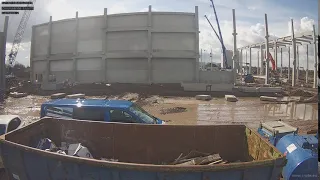 building of warehouse Ghent Tijarm timelapse 18/03/2019