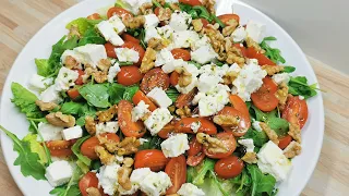 Feiner Rucola-Salat mit Feta 😋 schnell und einfach