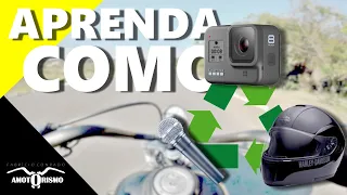 Melhor modo para Motovlog - Microfone  em Capacete e gravar intercomunicador GoPro 8, 5, 6, 7, DIY