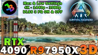 ARK: Survival Ascended | RTX 4090 | R9 7950X3D | 4K - 1440p - 1080p | Max & Low Settings