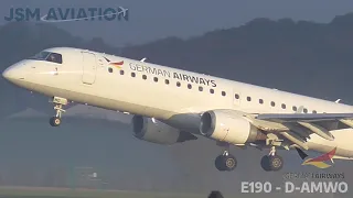 Sunny German Airways E190 Landing & Takeoff | Glasgow Planespotting | JSM Aviation