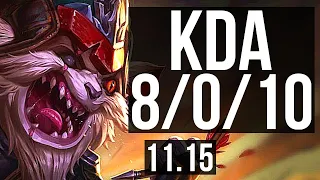 KLED vs MALPHITE (TOP) | 8/0/10, Legendary, 400+ games, 800K mastery | EUW Diamond | v11.15