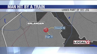 Man loses leg after being struck by train in Elsmere