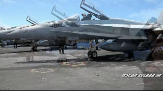 US NAVY-Aircraft Carrier F/A-18 Super Hornets Take Off