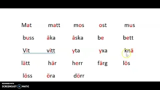 lång och kort vokal/sfi kviberg