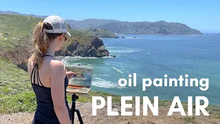 Plein Air oil painting at Mori Point