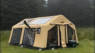 CAMPING IN A 2 ROOM TENT OUT IN THE RAIN