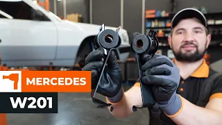 How to change anti roll bar bushes on MERCEDES W201 [TUTORIAL AUTODOC]