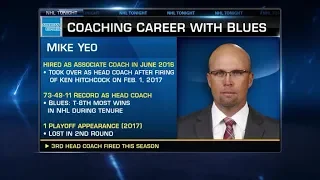 St Louis Blues coaching changes:  Mike Yeo relieved of duties as Blues head coach  Nov 20,  2018