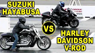 hayabusa vs harley davidson-Drag Race Compare #HayabusavsVRod #HarleyDavidsonvsHayabusa