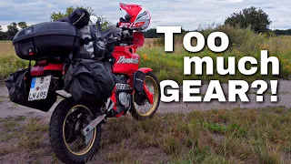 What I bring on a long distance Motorcycle Camping Adventure Journey! Bike Gear (low budget)
