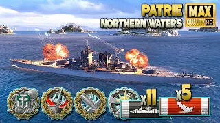 Battleship Patrie: Huge game on map Northern Waters - World of Warships