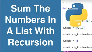 Sum Numbers In List Using Recursion | Python Example